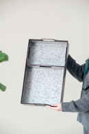 Decorative Galvanized Nesting Trays (Set of 3) - Gray by HouseOfZazla