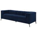 Darci - Tuxedo Arm Sofa With Tapered Legs - Blue by HouseOfZazla