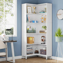 L-Shaped Bookcase, 5 Tier Freestanding Corner Bookshelf by HouseOfZazla