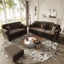 Upholstered Sofa Set With Nailhead Trim And Rolled Armrests, Includes Pillows