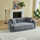 87-Inch Curved Convertible Sofa Recliner