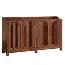 Sideboard Buffet Cabinet With 4 Doors & Shelves, Credenza Table For Dining Room - Brown by HouseOfZazla