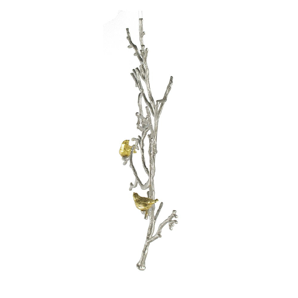 Metal Branch Wall Sculptures With Bird Accents (Set of 2) - Silver Multi, photo 13 of 16