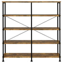 Analiese 63-inch 4-shelf Double Bookshelf Rustic Nutmeg
