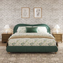 Upholstered Platform Bed Frame With Curved Headboard by HouseOfZazla