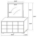 Jeremiah - 6 Drawer Dresser With Mirror - Black by HouseOfZazla
