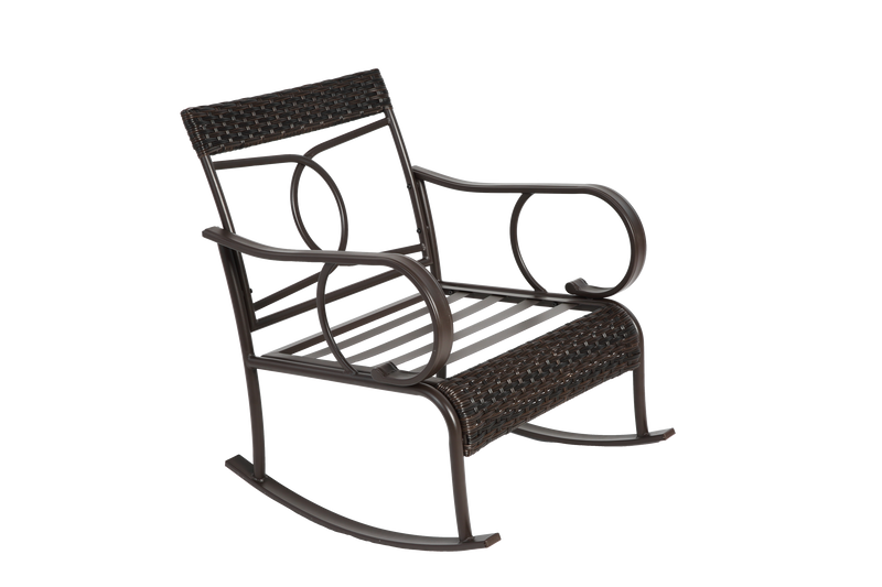 3 Pieces Patio Furniture Set Rocking Bistro Set Outdoor Rattan Conversation with Coffee Table for Garden Balcony Backyard Poolside