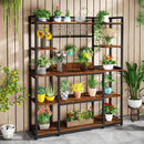 Baker's Rack With Hutch, 5 Tier Kitchen Storage Shelf, Freestanding Utility Pantry Organizer With Hooks And Microwave Stand - Black by HouseOfZazla