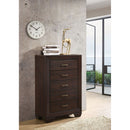Hadfield - 5 Drawer Chest In Rich - Dark Brown by HouseOfZazla