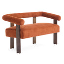 Round Armrest Loveseat (Dark Orange + Brown) by HouseOfZazla