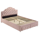Robinette - Full Bed Upholstered Storage - Pink by HouseOfZazla