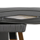 6-Piece Rope Patio Furniture Set, Outdoor Furniture with Acacia Wood Cool Bar Table with Ice Bucket, Deep Seat Patio Conversation Set with Two Stools for Backyard Porch Balcony (Grey)