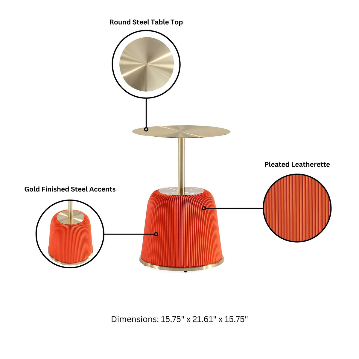 Anderson - Upholstered End Table With Round Top, photo 13 of 16