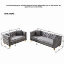 Deep Seat Sofa With Button Nailhead, Square Arm Couches by HouseOfZazla