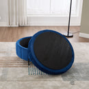Upholstered Round Ottoman With Reversible Lid, Channel Tufted Pumpkin Shape by Unique Piece Furniture