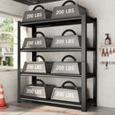 4-Tier Height-Adjustable Storage Rack, Vertical Organizer, Assembly Required - Black by HouseOfZazla