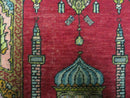 4' X 6' Antique 1920s Handmade Turkish Mehrab Design Wool Rug Lantern Beautiful
