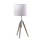 34.25" - 29.25" In Mid-Century Adjustable Tripod Chrome/Silver Metal Table Lamp