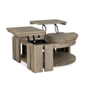 Conrad - Pie Shaped Lift Top Cocktail Table With Casters - Stone Harbor Gray by Unique Piece Furniture