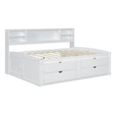 Daybed With 2 Bedside Cabinets, Upper Shelves And 4 Drawers