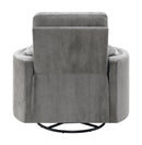 Sagen Charcoal Chenille Glider Recliner with Swivel
