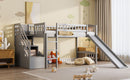 Loft Stairway Bed With 2 Drawers, Convertible Ladder And Slide by HouseOfZazla