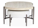 Jennings Transitional Oval Cocktail Table With Two Gray Ottomans