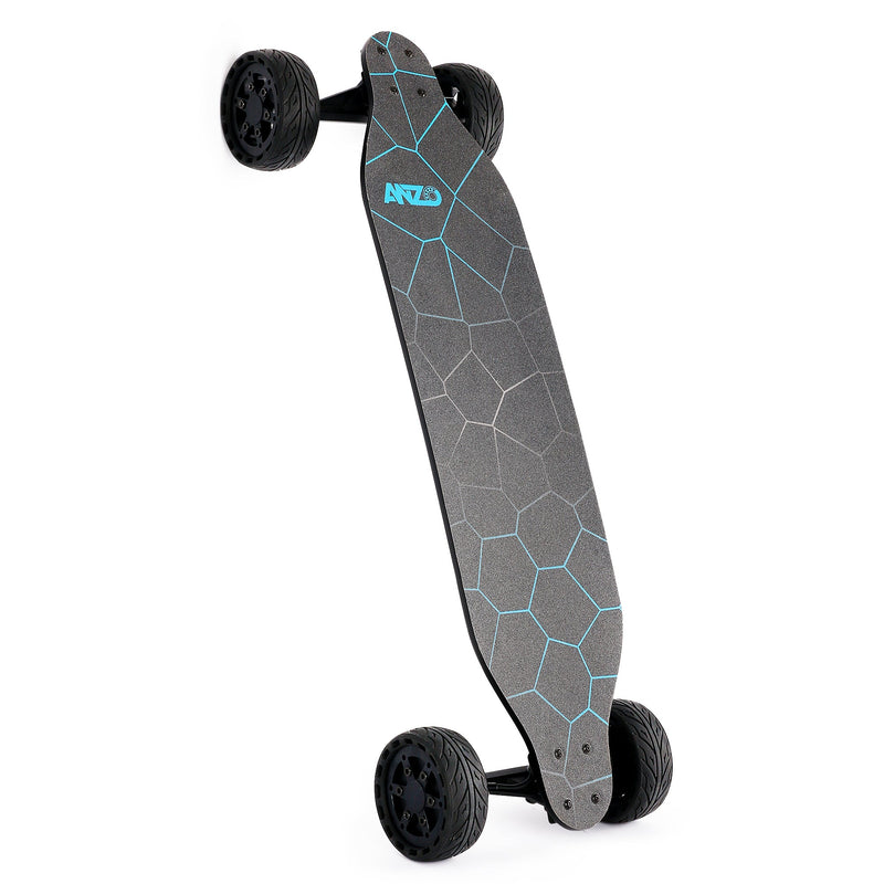All terrain dual 1000x2 hub motor electric skateboard with 32mph max speed,25miles range,9600mah battery.