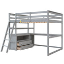 Modern Loft Bed With Built In Desk, Shelves, And 2 Drawers by HouseOfZazla