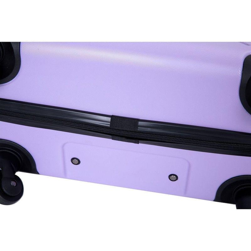 3 Piece Luggage Sets ABS Lightweight Suitcase with Two Hooks, Spinner Wheels, TSA Lock, (20/24/28), LIGHT PURPLE