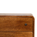 Solid Wood Mini Curved Chestnut Chest, 3-Drawer, Nordic Legs