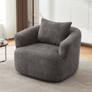360° Swivel Barrel Sofa Chair With Throw Pillow, Upholstered Accent Chair by HouseOfZazla