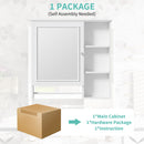 Wall Mounted Bathroom Storage Cabinet, Medicine Cabinets With Large Mirror Door, Adjustable Shelves And Three Open Storage Levels(Not Include Bathroom Vanity) by HouseOfZazla