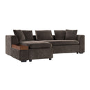 Modern L Shaped Sectional Sofa With Upholstery And Wooden Storage by HouseOfZazla