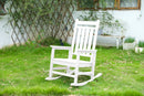 Oversized Rocking Chair with Wood-Texture Outdoor Design