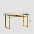 Modern Minimalist Rectangular Dining Table With Tempered Glass Top by Unique Piece Furniture