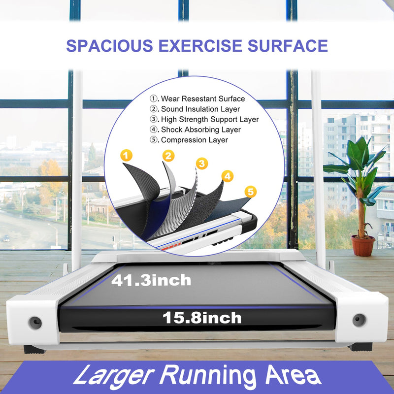 2 in 1 Under Desk Treadmill - 2.5 HP Folding Treadmill for Home, Installation-Free Foldable Treadmill Compact Electric Running Machine, Remote Control & LED Display Walking Running Jogging