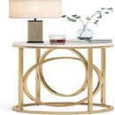 Round End Table - White / Gold by HouseOfZazla