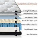 12" Certified Hybrid Memory Foam Pocket Spring Mattress