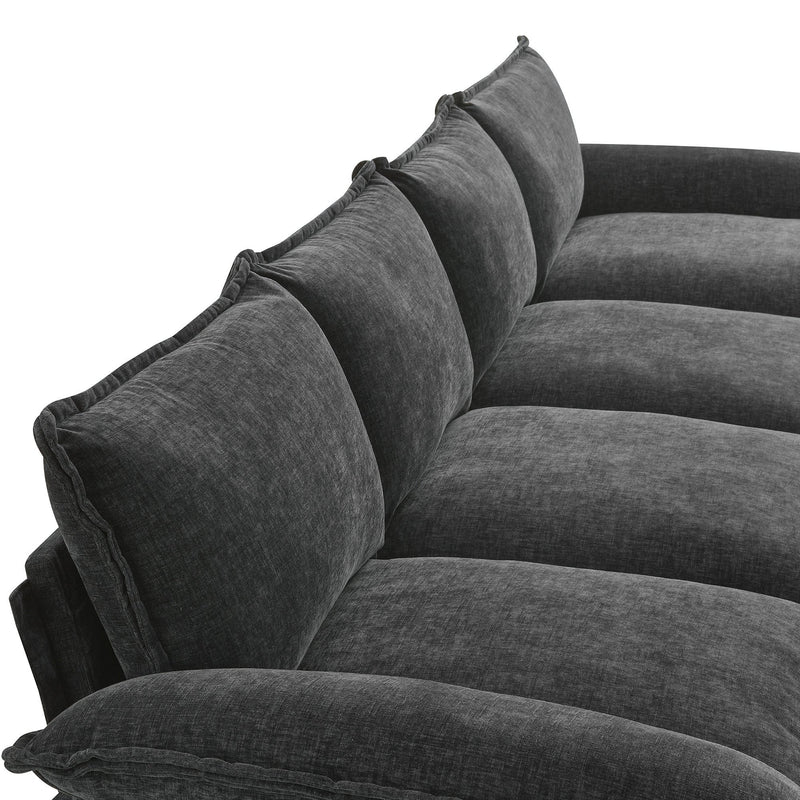 Walker Edison | Chenille Pillow Top Cloud L-shape Sectional Sofa with Chaise Lounge