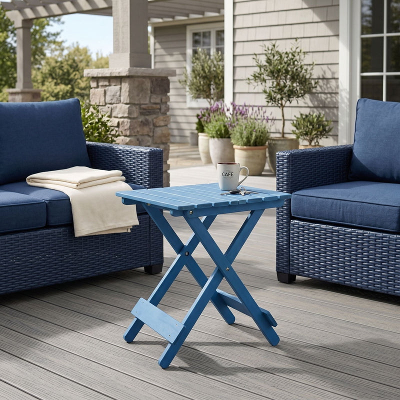 Folding Square Table For Backyard - Blue, photo 10 of 11