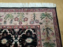 6' X 9' Handmade India Floral Oriental Wool Rug Carpet Hand Knotted Nice Black