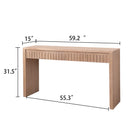 Modern Console Table with 4 Drawers – 59.2" Entryway Table in Natural Wood Finish
