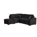 87.4" Sleeper Sofa Bed,2 in 1 Pull Out sofa bed L Shape Couch with Storage Ottoman for Living Room,Bedroom Couch and Small Apartment, Black