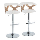 Gardenia - Contemporary Adjustable Barstool With Swivel / Rounded T Footrest (Set of 2) by HouseOfZazla