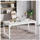 Executive Desk, Large Office Computer Workstation With Thick Frame - White by HouseOfZazla
