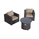 Rattan Patio Set With Comfortable Cushions And Fire Pit by HouseOfZazla