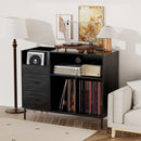 Grain Record Player Stand, Media Console With Speaker Shelf & 2 Drawers by HouseOfZazla