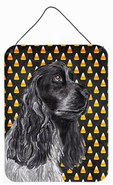 Cocker Spaniel Halloween Candy Corn Aluminium Metal Wall or Door Hanging Prints