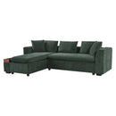 Modern L Shaped Sectional Sofa With Upholstery And Wooden Storage by HouseOfZazla